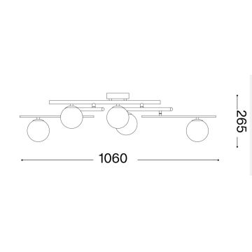 Ideal Lux - LED fäst ljuskrona ATLAS 5xG9/3W/230V svart