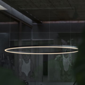 Ideal Lux - LED ljuskrona med textilsladd ORACLE LED/89W/230V diameter 150 cm svart