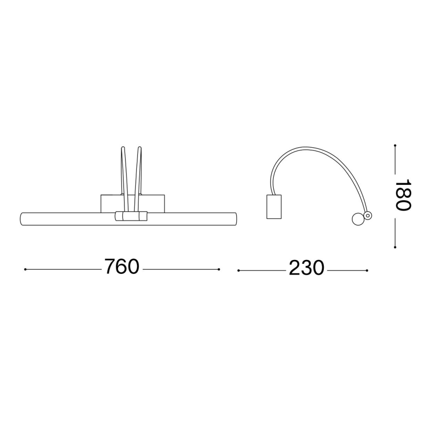 Ideal Lux - LED tavelbelysning BOW LED/8W/230V 76 cm guld