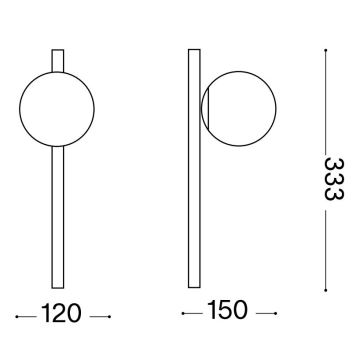 Ideal Lux - LED väggbelysning BINOMIO 1xG9/3W/230V guld