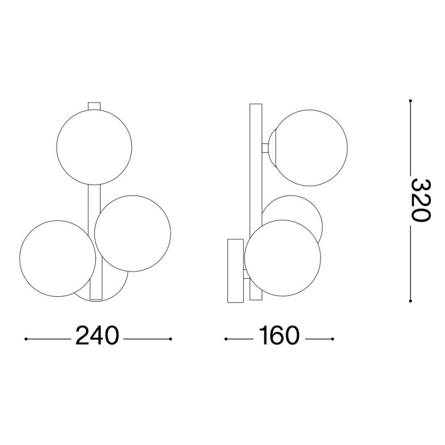 Ideal Lux - LED väggbelysning PERLAGE 1xG9/3W/230V guld