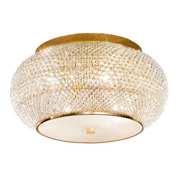 Ideal Lux - Vägglampa i kristall PASHA 6xE14/40W/230V diameter 40 cm guld