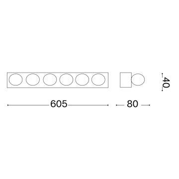 Ideal Lux - Vägglampa PRIVE 6xE14/40W/230V mässing