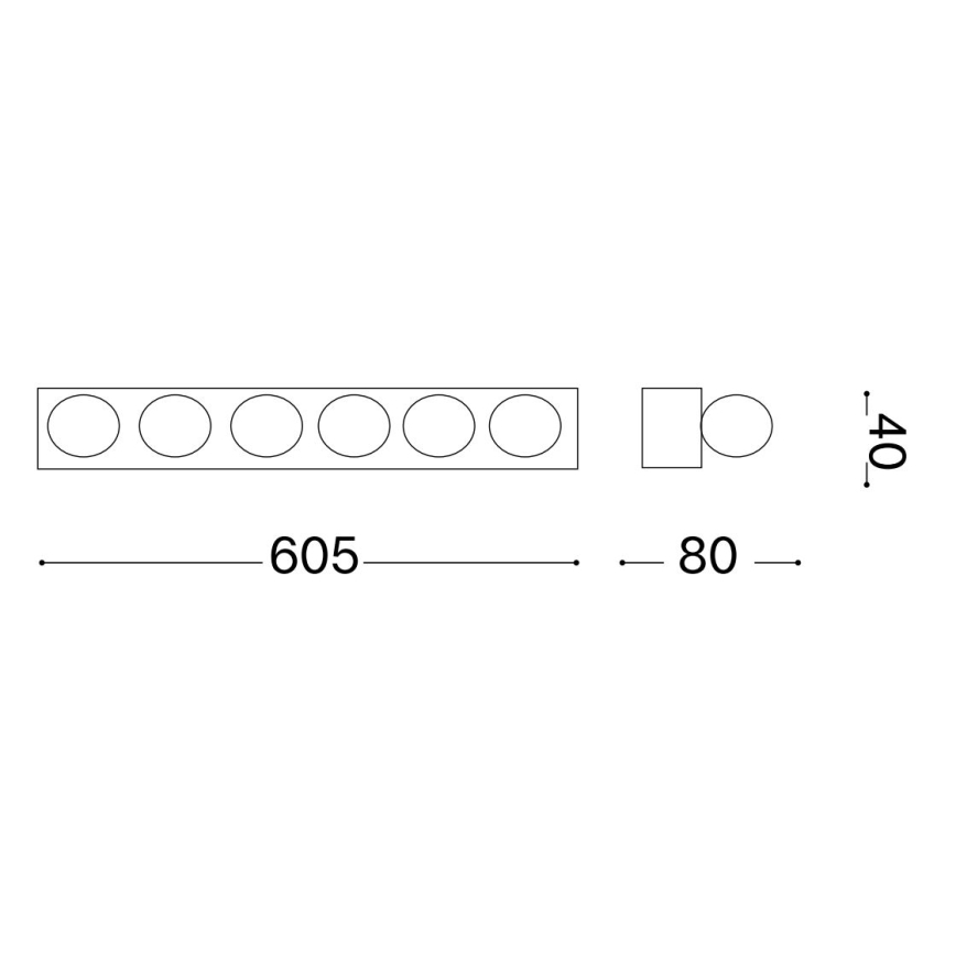 Ideal Lux - Vägglampa PRIVE 6xE14/40W/230V mässing