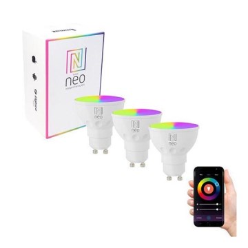 Immax NEO 07724C - KIT 3x LED RGB+CCT Ljusreglerad glödlampa GU10/6W/230V 2700K Wi-Fi Tuya