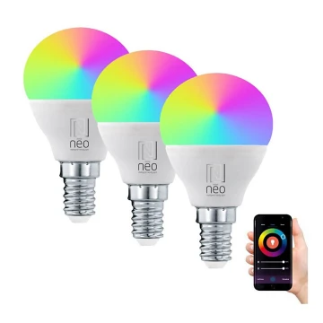 Immax NEO 07745C - KIT 3x LED RGB+CCT Ljusreglerad glödlampa E14/6W/230V 2700-6500K Wi-Fi Tuya