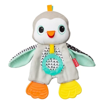 Infantino - Plyschleksak med tuggleksak pingvin