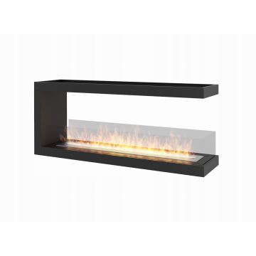 InFire - Corner BIO fireplace 120x50 cm 3kW bifacial