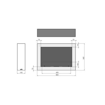 InFire - Wall BIO fireplace 80x56 cm 3kW vit