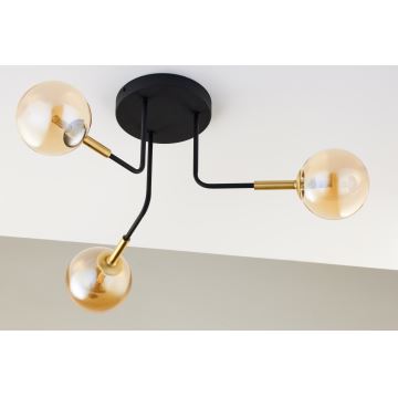 Jupiter 2037 - Pendelkrona BURANO 3xG9/10W/230V svart/guld/beige