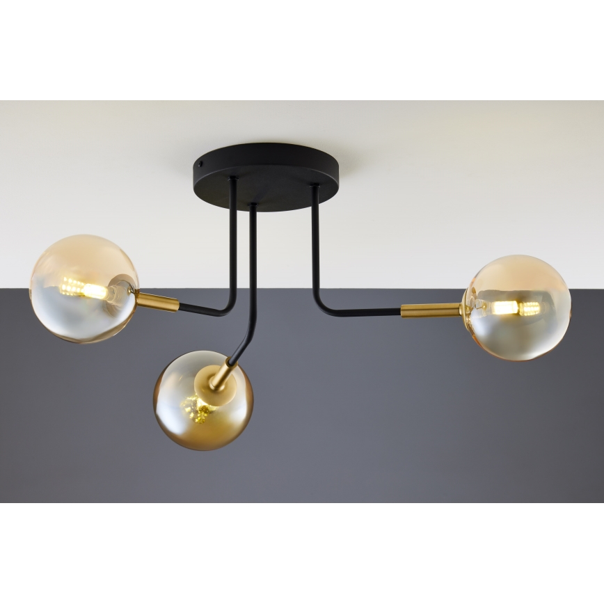 Jupiter 2037 - Pendelkrona BURANO 3xG9/10W/230V svart/guld/beige