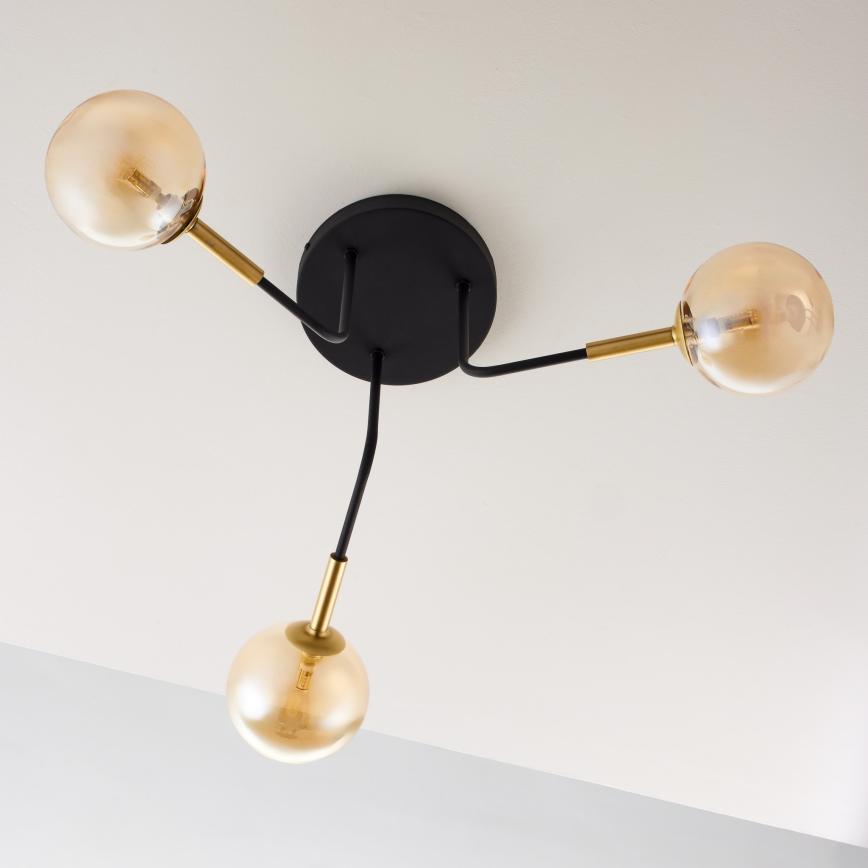 Jupiter 2037 - Pendelkrona BURANO 3xG9/10W/230V svart/guld/beige