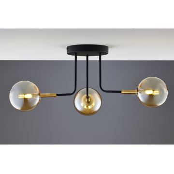 Jupiter 2037 - Pendelkrona BURANO 3xG9/10W/230V svart/guld/beige