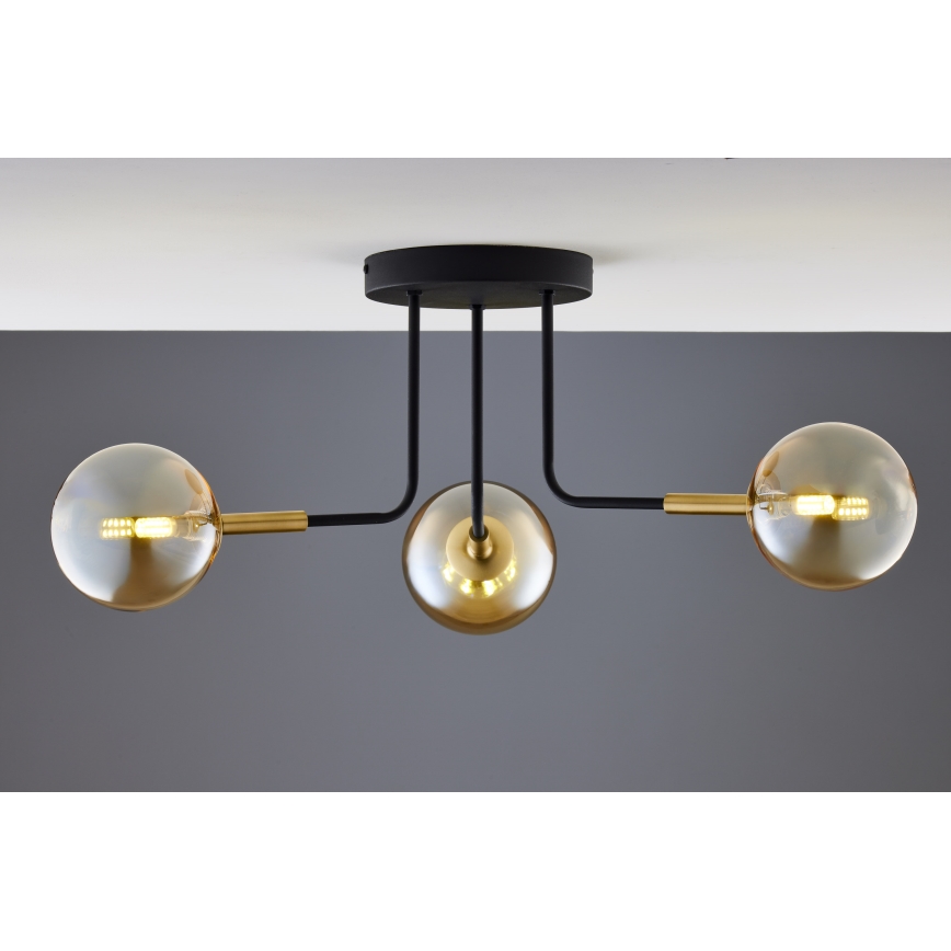 Jupiter 2037 - Pendelkrona BURANO 3xG9/10W/230V svart/guld/beige