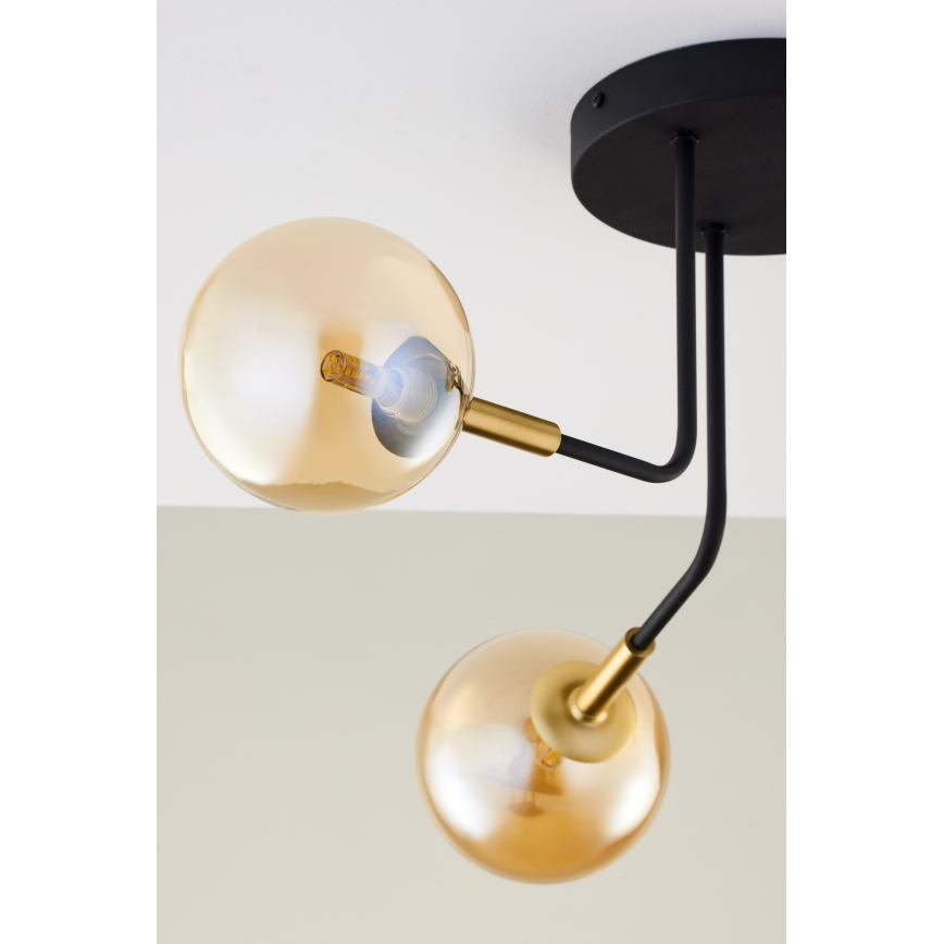 Jupiter 2037 - Pendelkrona BURANO 3xG9/10W/230V svart/guld/beige