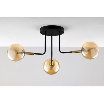 Jupiter 2037 - Pendelkrona BURANO 3xG9/10W/230V svart/guld/beige