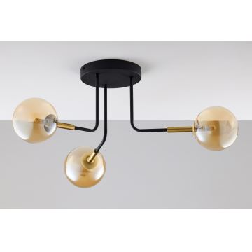 Jupiter 2037 - Pendelkrona BURANO 3xG9/10W/230V svart/guld/beige