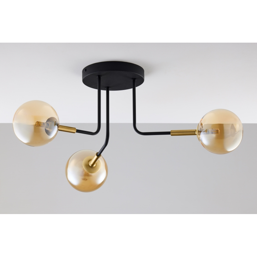 Jupiter 2037 - Pendelkrona BURANO 3xG9/10W/230V svart/guld/beige