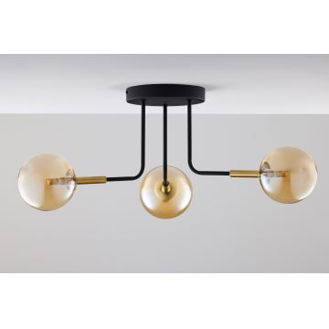 Jupiter 2037 - Pendelkrona BURANO 3xG9/10W/230V svart/guld/beige