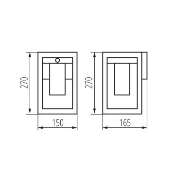 Utomhus vägglampa med sensor VIMO 1xE27/15W/230V IP44