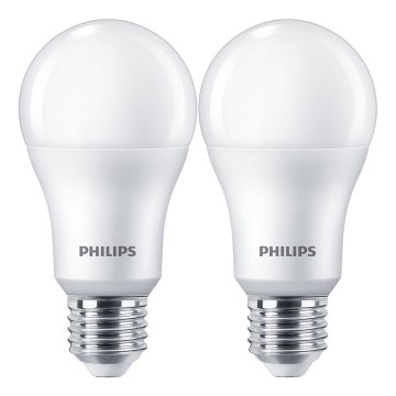 KIT 2x LED glödlampa Philips A67 E27/13W/230V 4000K
