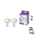 KIT 2x LED Ljusreglerad glödlampa PAR16 GU10/4,7W/230V 2700-6500K CRI 90 Wi-Fi - WiZ