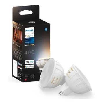 KIT 2x LED Ljusreglerad glödlampa Philips Hue White Ambiance GU5,3/MR16/5,1W/12V 2200-6500K