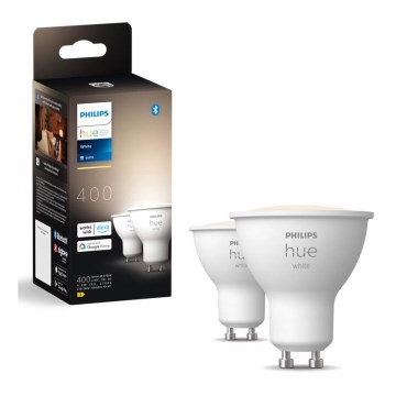 KIT 2x LED Ljusreglerad glödlampa Philips Hue WHITE GU10/4,2W/230V 2700K