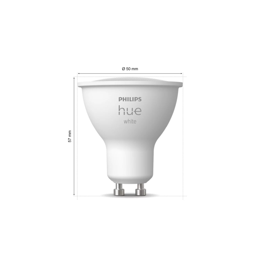 KIT 2x LED Ljusreglerad glödlampa Philips Hue WHITE GU10/4,2W/230V 2700K