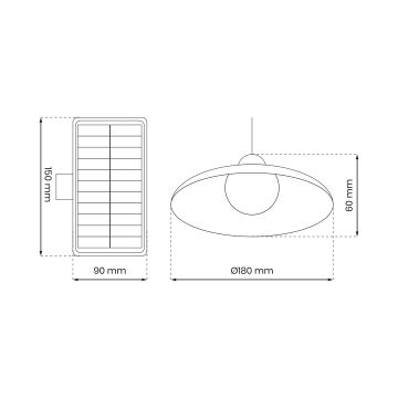 KIT 2x LED Pendellampa med solceller med skymningssensor LED/6W/3,7V 2000 mAh IP44 + fjärrkontroll