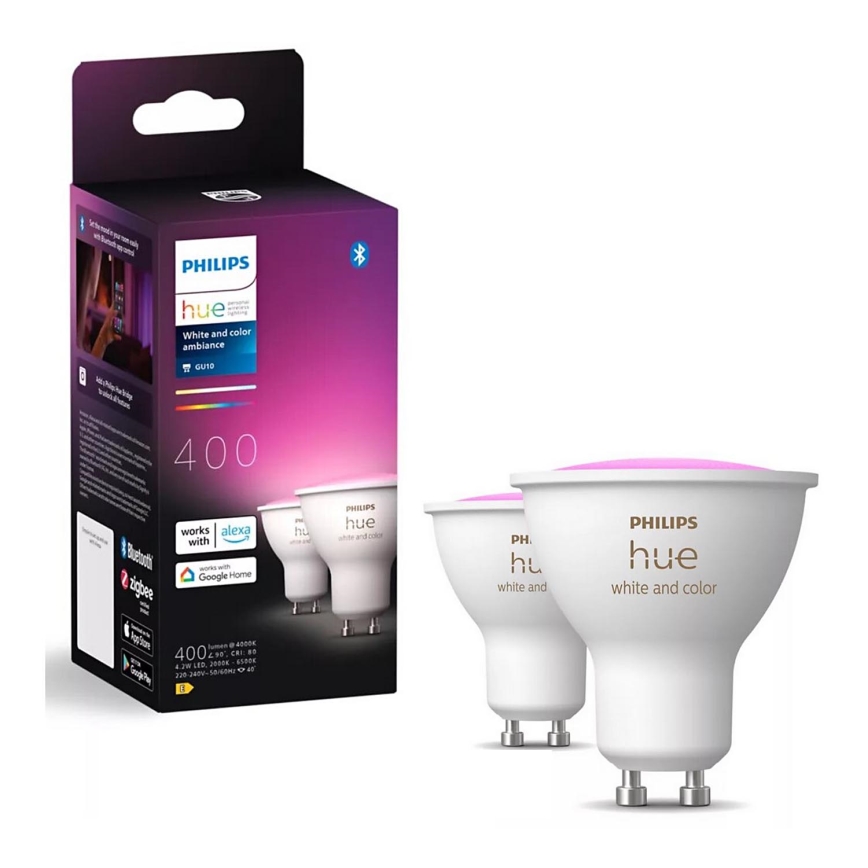 KIT 2x LED RGBW dimbar lampa Philips Hue White And Color Ambiance GU10/4,2W/230V 2000-6500K