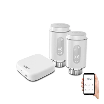 KIT 2x Smart termostathuvud + smart port GW1 Wi-Fi Zigbee