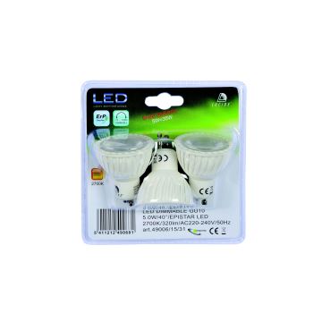 KIT 3x LED Ljusreglerad glödlampa MR16 GU10/5W/230V 3000K - Lucide 49006/15/31