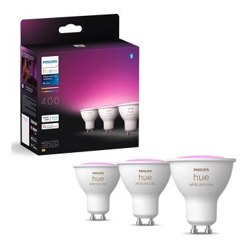 KIT 3x LED RGBW dimbar lampa Philips Hue WHITE AND COLOR AMBIANCE GU10/4,2W/230V 2000-6500K