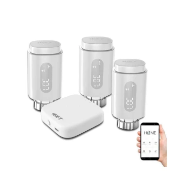 KIT 3x Smart termostathuvud + smart port GW1 Wi-Fi Zigbee