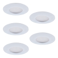 KIT 5x LED Dimbar infälld belysning 1xLED/4,5W/230V vit