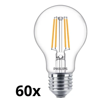 KIT 60x LED glödlampa VINTAGE Philips A60 E27/4,3W/230V 2700K