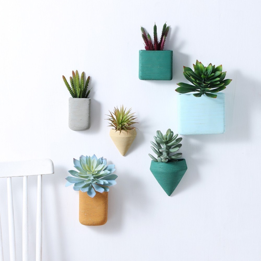 KIT 6x Wall flowerpots LOU 15x17 cm