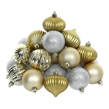 Kit of Christmas ornaments 30 delar guld/silver