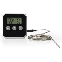 Kötttermometer med LCD-skärm och timer 0-250 °C 1xAAA