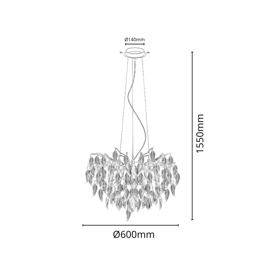 Kristallkrona med textilsladd 10xG9/40W/230V svart