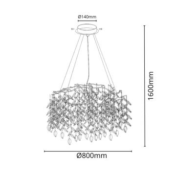 Kristallkrona med textilsladd 12xG9/40W/230V guld