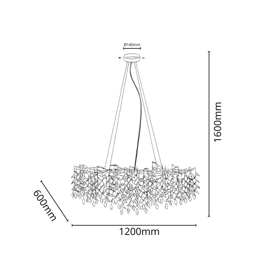 Kristallkrona med textilsladd 12xG9/40W/230V guld