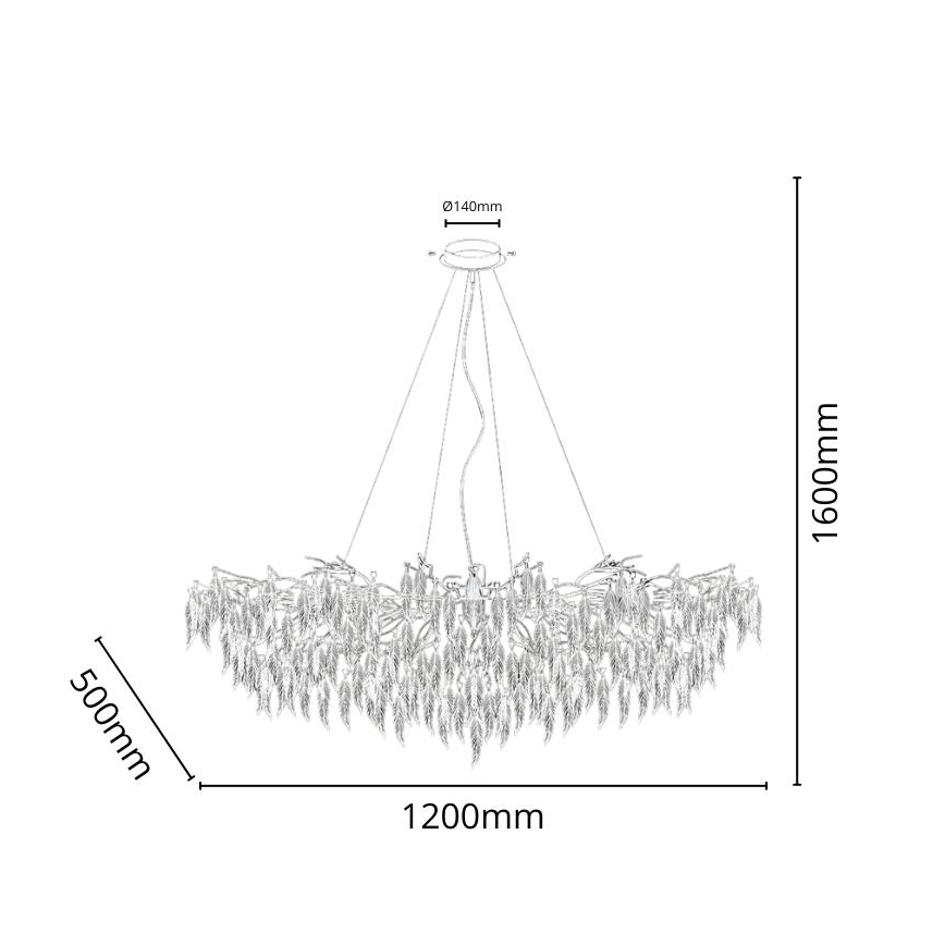 Kristallkrona med textilsladd 15xG9/40W/230V svart