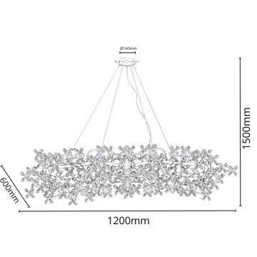 Kristallkrona med textilsladd 16xG9/40W/230V färgrik