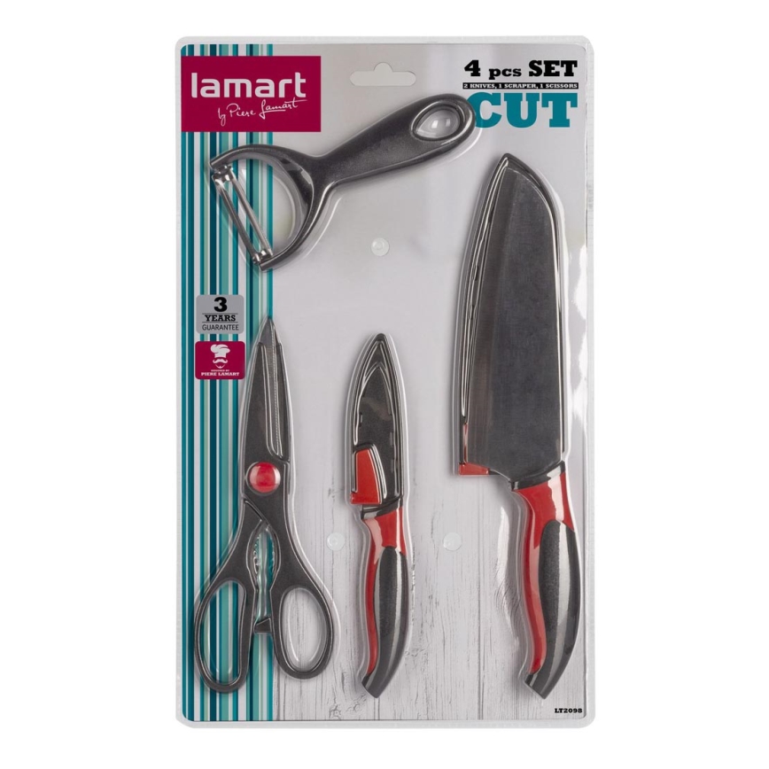 Lamart - Kitchen kit 4 delar - 2x knife, peeler and scissors