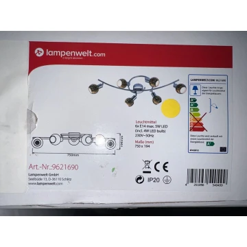 Lampenwelt - LED spotlight 6xE14/4W/230V
