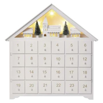 LED adventskalender 8xLED/2xAA vit