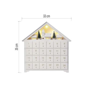 LED adventskalender 8xLED/2xAA vit