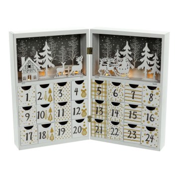 LED adventskalender LED/2xAAA varm vit